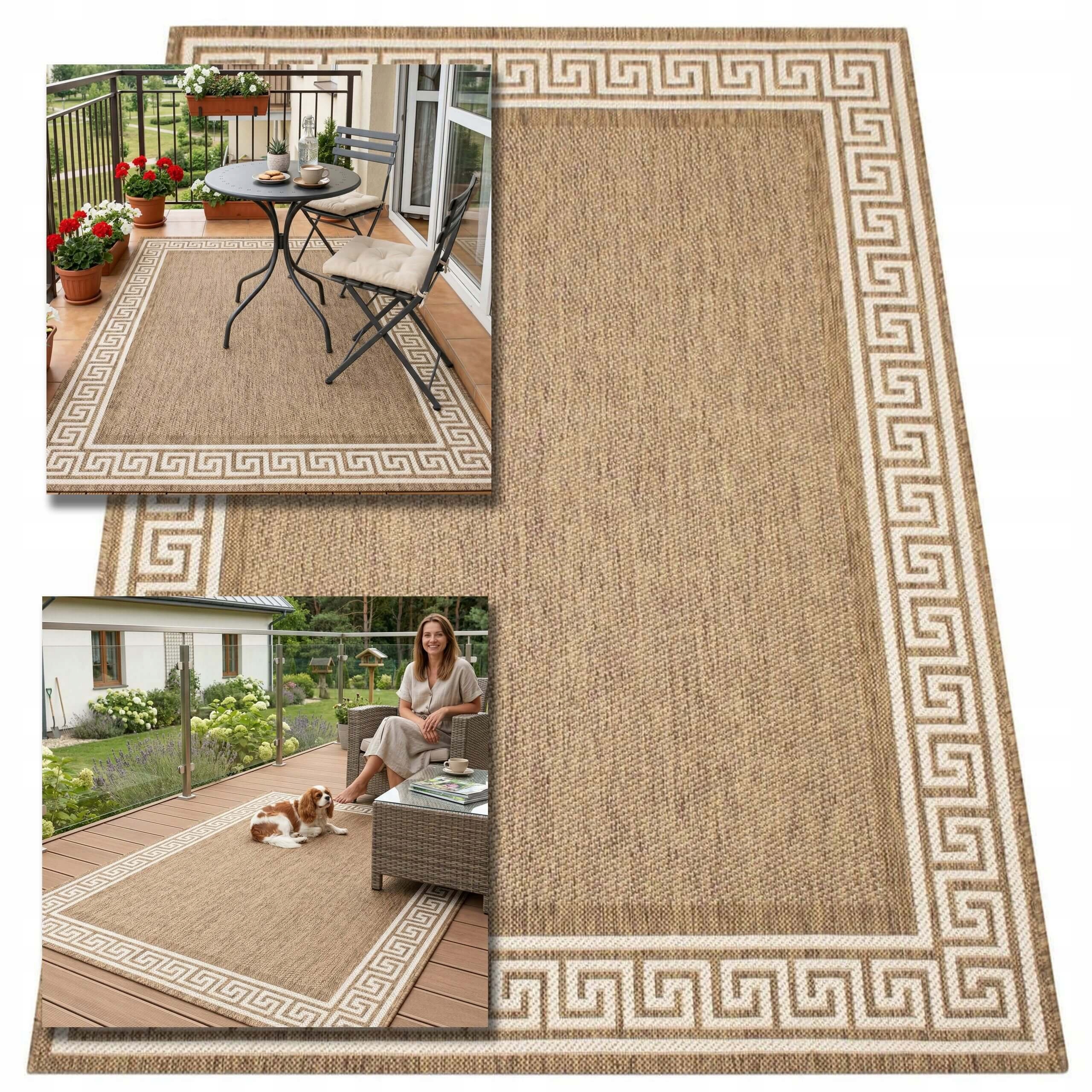 Vonkajší Terasový Koberec 160X220 Vodotesný Záhradný Na Terasu, Balkón, Rohož