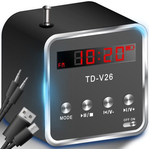 Miniradio RETOO TD-V26 3 W czarny