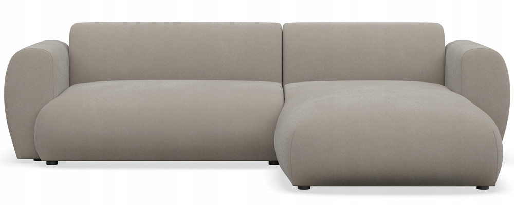 Rohová Sedací Souprava s funkcí spaní Emia, pravostranná, šedobéžová, šenilová Easy Clean