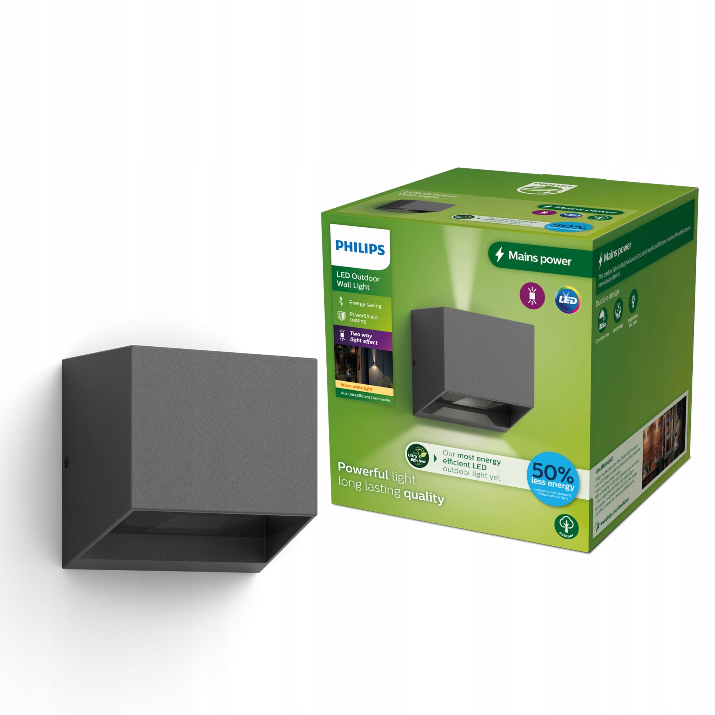 Zahradní nástěnné svítidlo Led venkovní lampa 4.3W 2700K IP44 Alix Ultra Philips