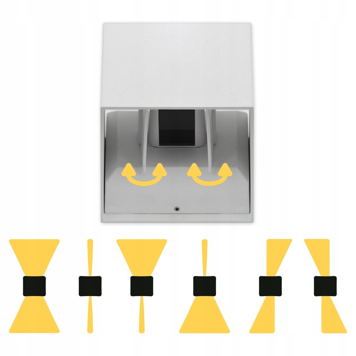 KINKIET ZEWNĘTRZNY ELEWACYJNY LED 6W LAMPA IP54 Długość/wysokość 10.2 cm