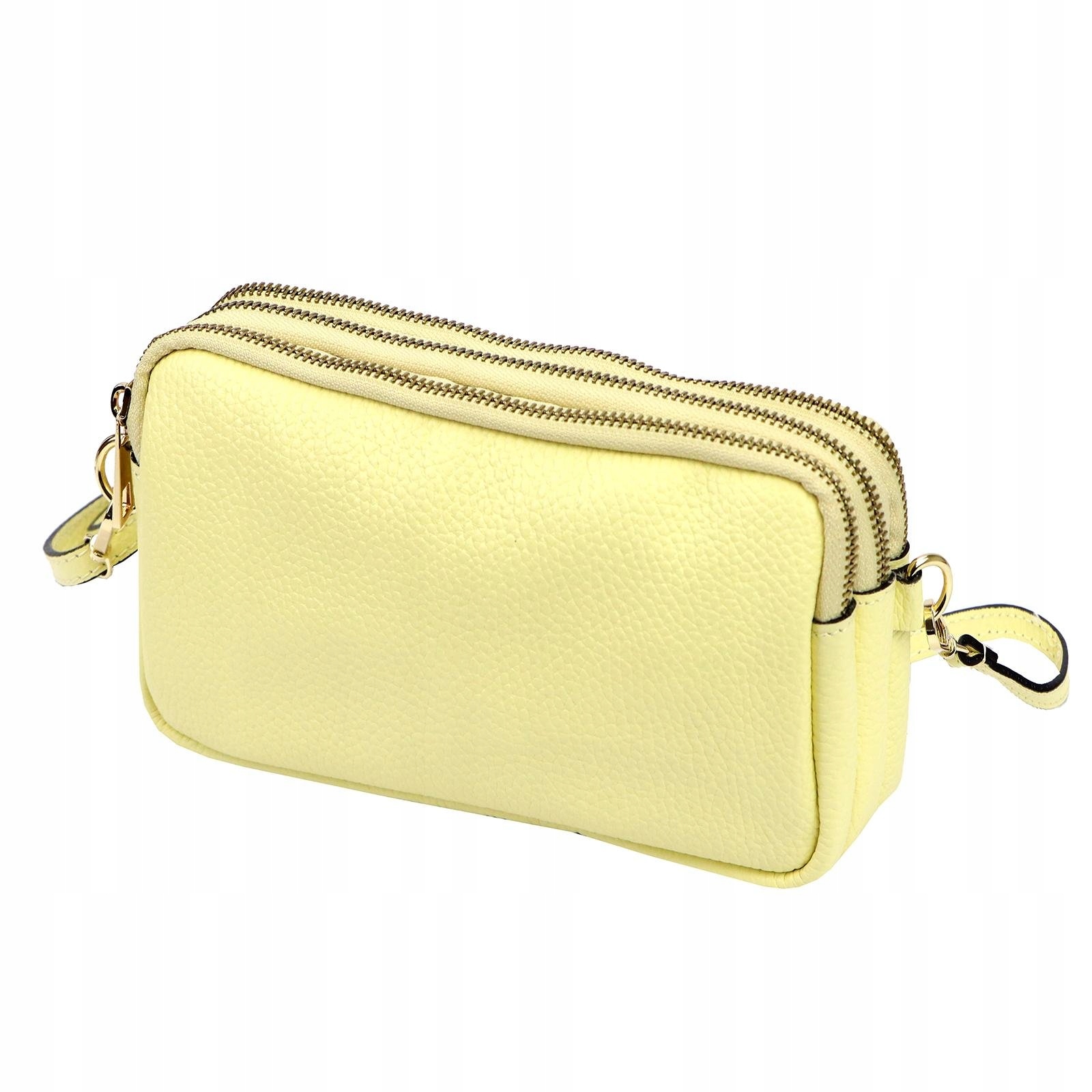 Dámská kabelka přes rameno kožená žlutá pastelová Luka