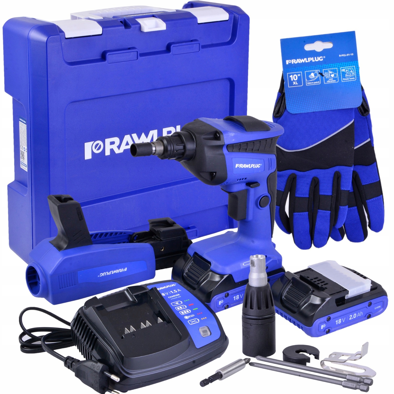 R-PDS18-M2A Aku Aku Šroubovák , Nabíječka, Podávací Zařízení, Pouzdro, Sada