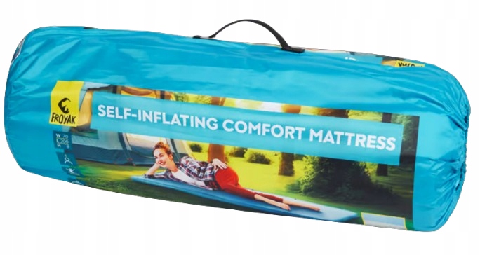 Samopompujący materac piankowy 200x70x8 cm Froyak do biwaku i ogrodu