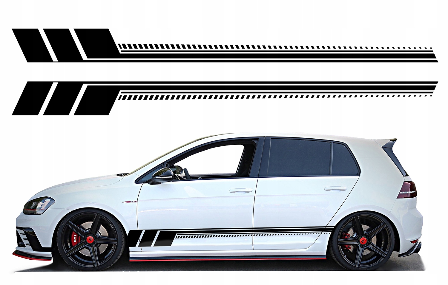 2x Samolepky Grafika na auto bok auta Pásy Závodní Pásky 230x21,5