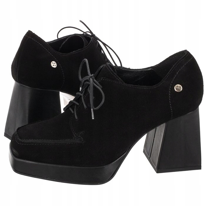 Dámské polobotky na podpatku Maciejka černé 05700