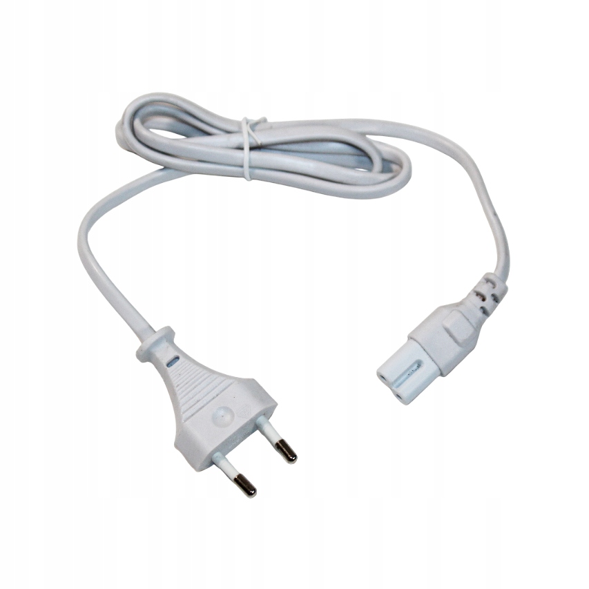Kabel zasilający C7 2 pin 230V 1m CE TV RTV AGD radiowy ósemka biały
