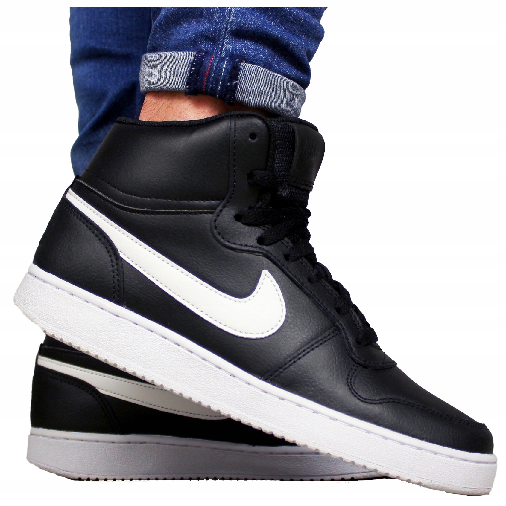 Nike pánské kožené Zimní boty Černé vysoké kožené sportovní boty