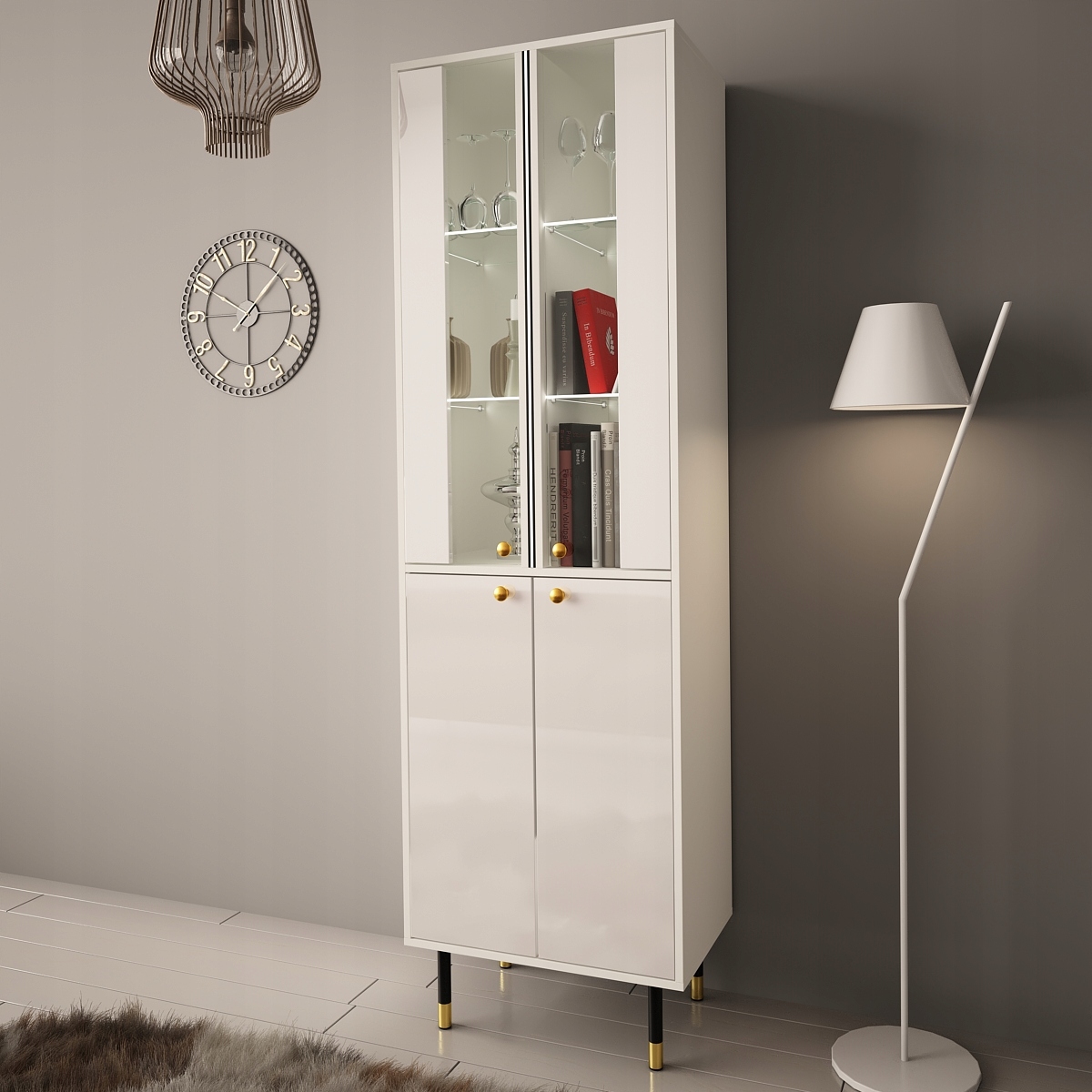 WITRYNA CRISTAL 5 200cm BIAŁY MAT POŁYSK+LED Marka inna