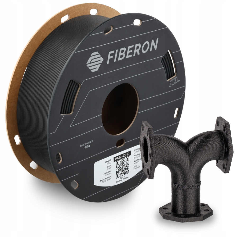 Polymaker Fiberon PA12-CF10 Black 1.75 mm 0.5 kg