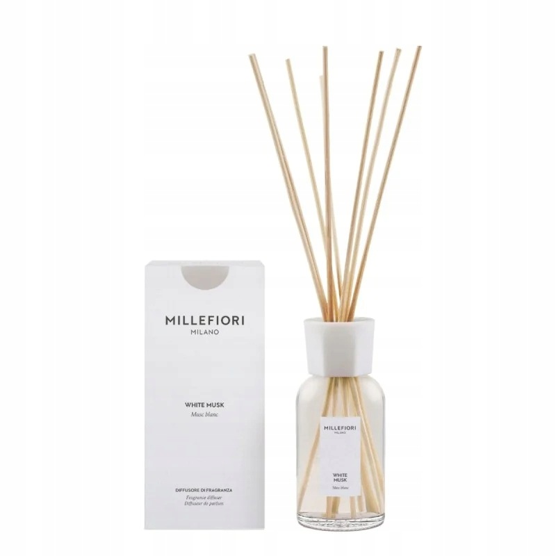 Millefiori Milano White Musk – difuzér s tyčinkami 250 ml