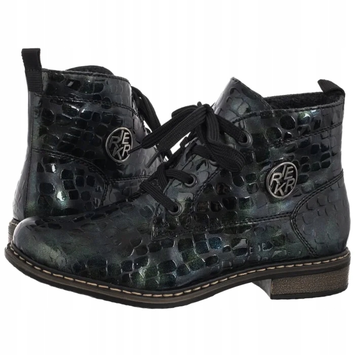 Kožené dámské boty Kotníkové Boty Rieker Zelené 71205-90 Green