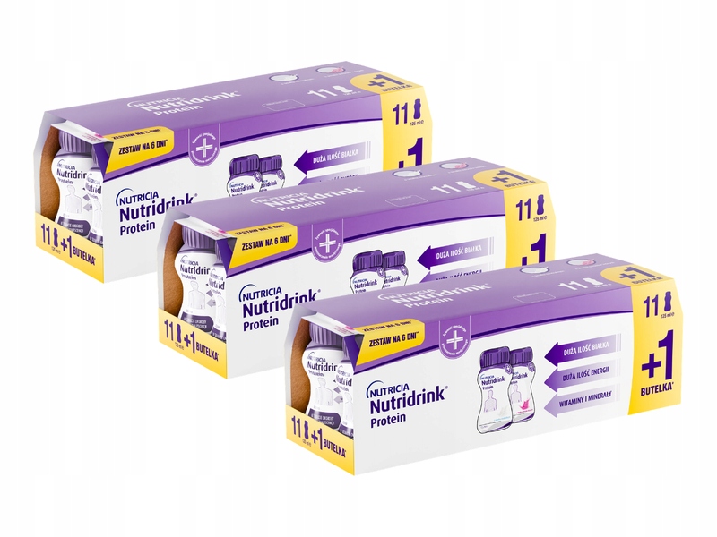 Nutridrink Protein 8 sztuk owoce leśne 4 sztuki neutralny 3 opakowania