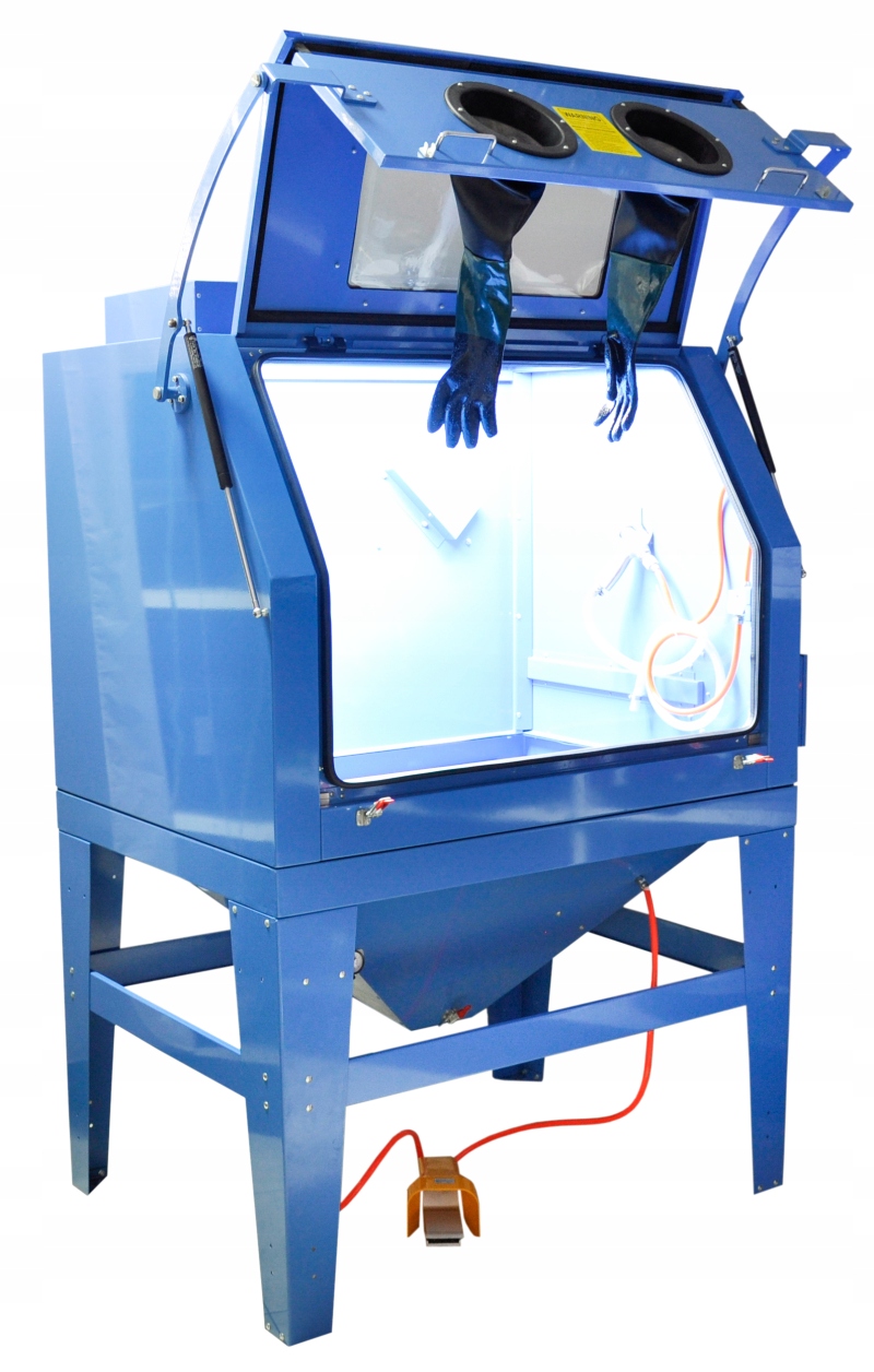 PIASKARKA KABINOWA KABINA 990L PISTOLET + ODKURZACZ + LAMPA + REKAWICE Pojemność 990 l