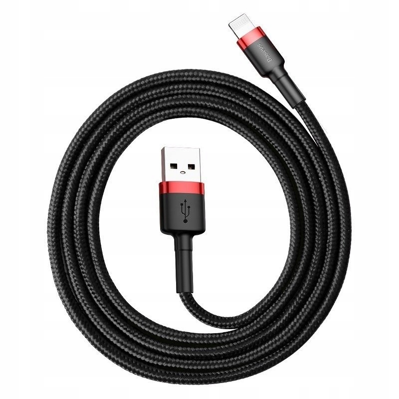 Kabel Baseus CALKLF-C19 (Lightning M Usb 2.0 M; 2m; kolor czarno-czerwony