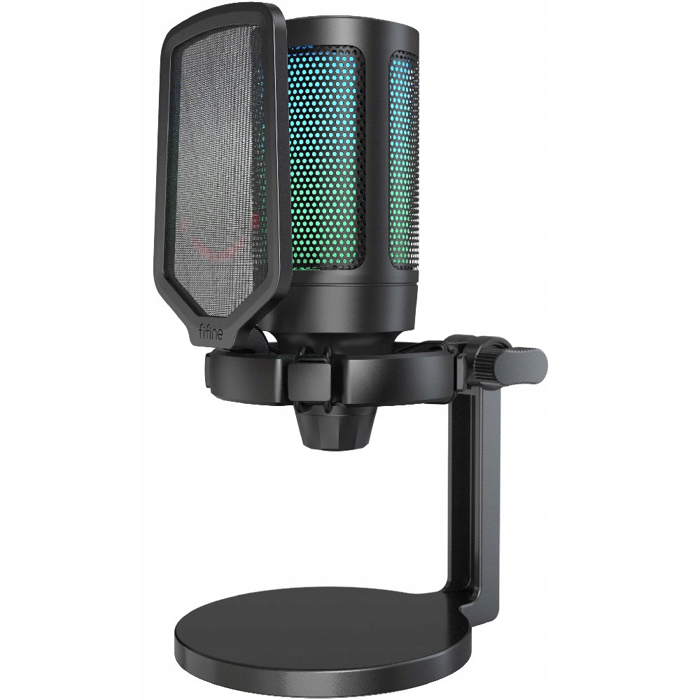 Fifine A6NEO Usb kondezátorový Rgb herní mikrofon s Pop filtrem