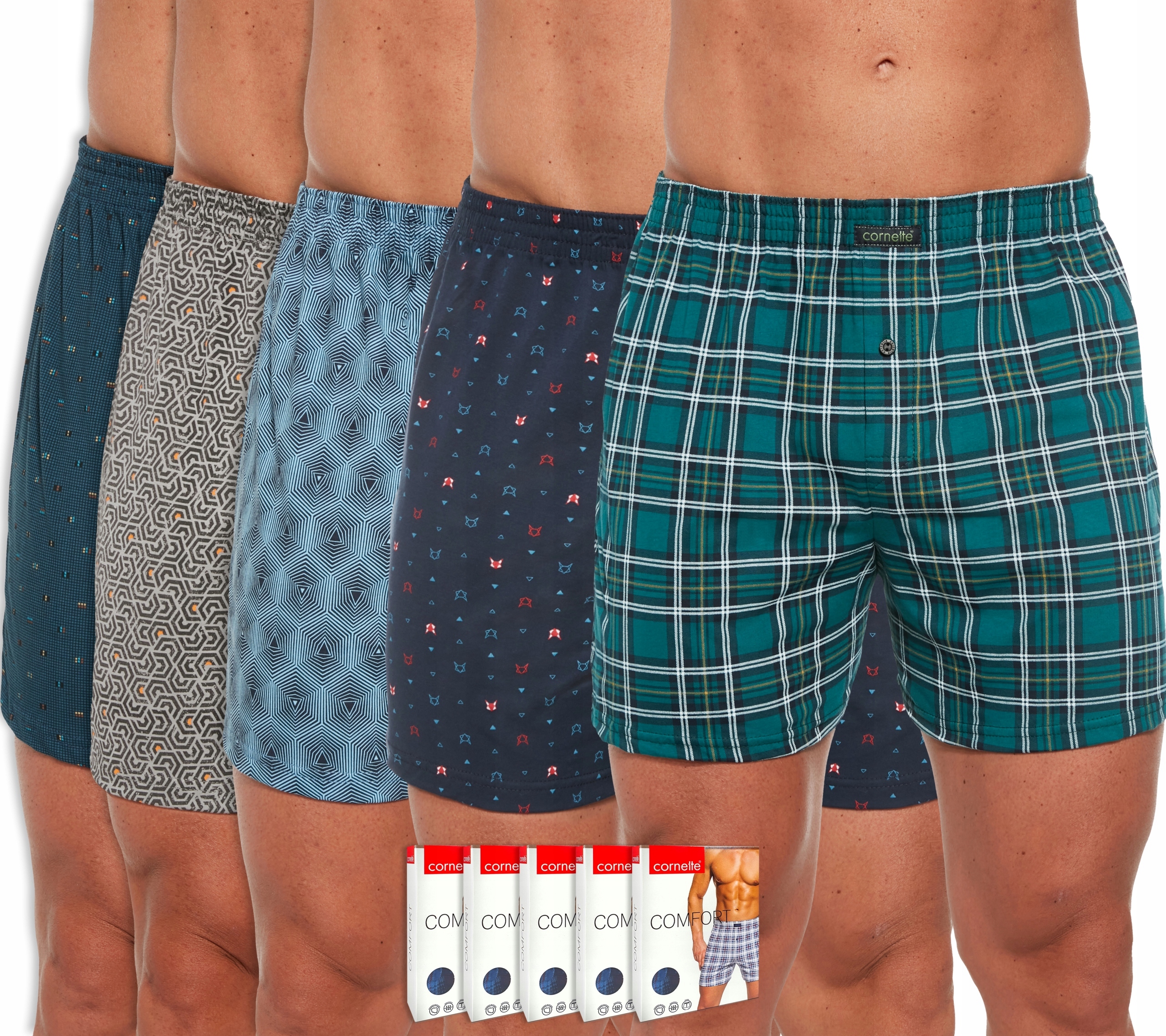 Pánské Boxerky Cornette Comfort Volné 5-PAK XXL