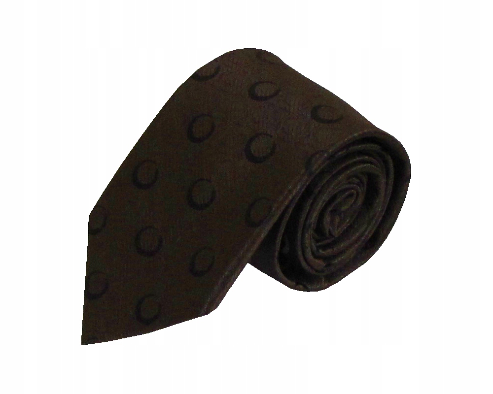 KRAWAT MĘSKI KLASYCZNY ELEGANCKI BRĄZOWY K84
