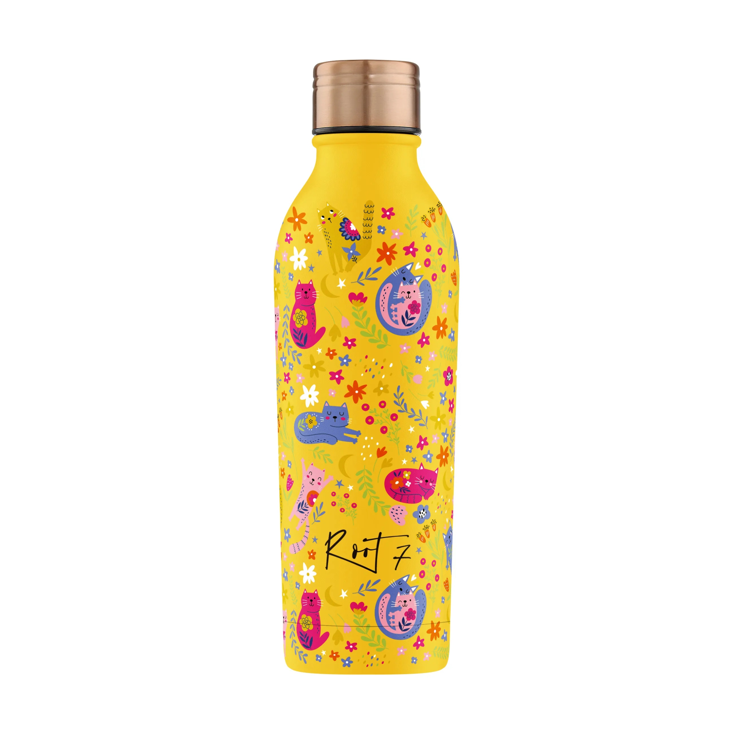 Root7 Termoláhev Happy Cats Kočky 500 ml na vodu a kávu pro děti