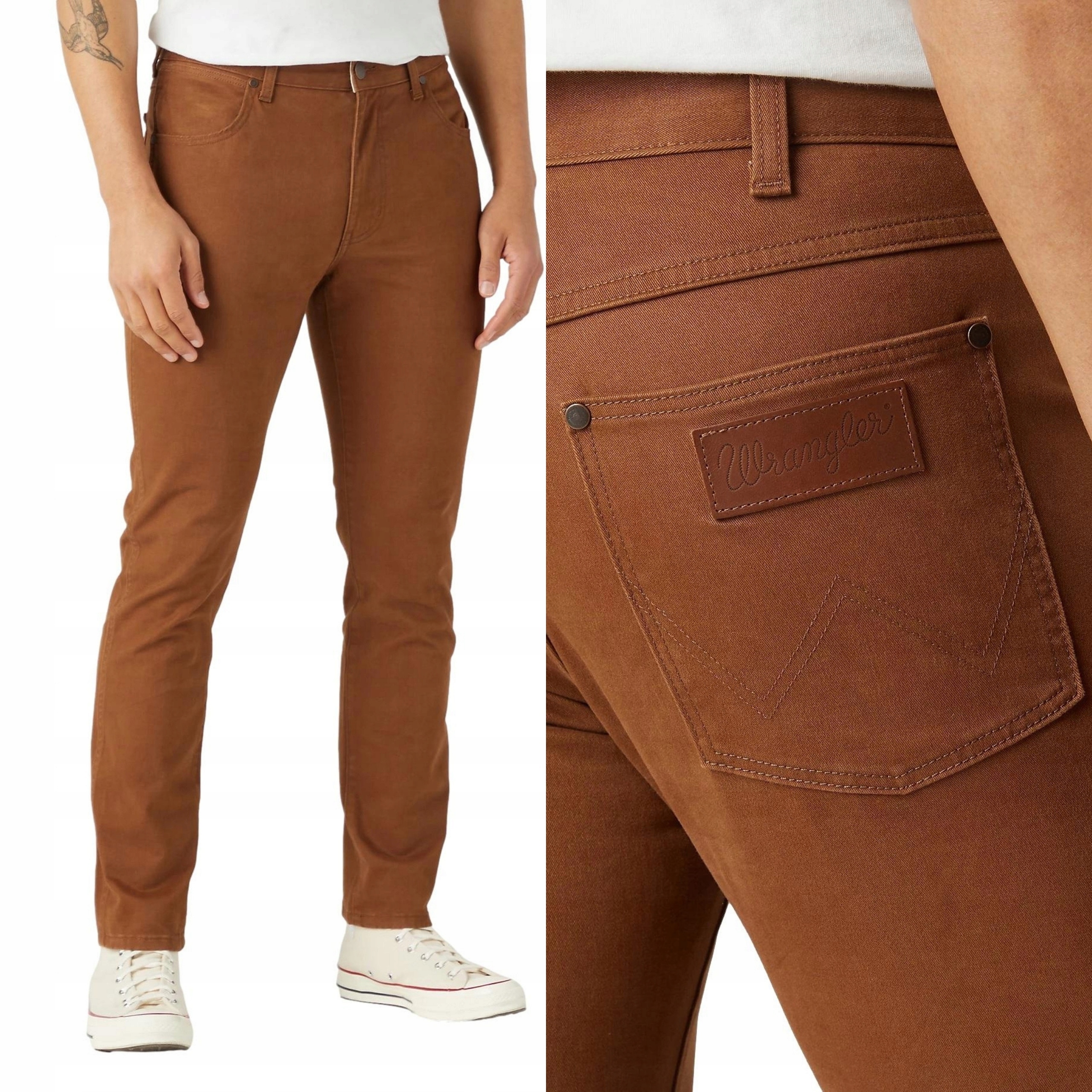 Wrangler kalhoty Tapered regular Brown trousers Larston W31 L34