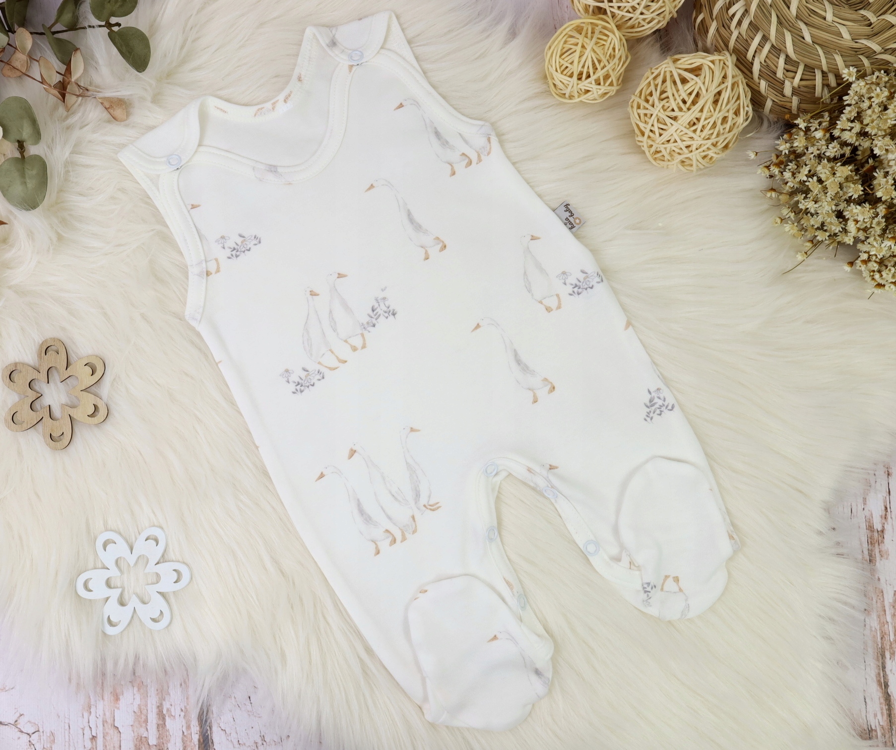 ŚPIOCHY NIEMOWLĘCE ŚPIOSZKI BAWEŁNIANE 74 GĄSKI ECRU /83/ Marka kaia-baby