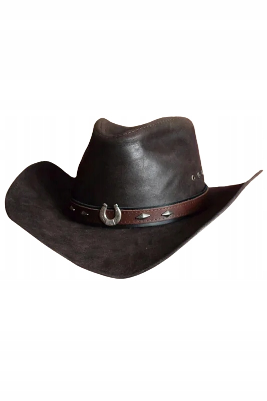 Kovbojský klobouk Wildbill Montana kožený hnědý 57