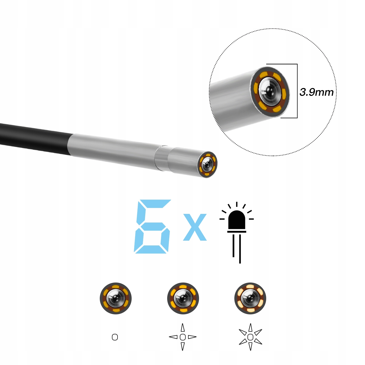 Kamera Inspekcyjna Endoskop FULL HD 3 9mm 6LED 10m Mark Other