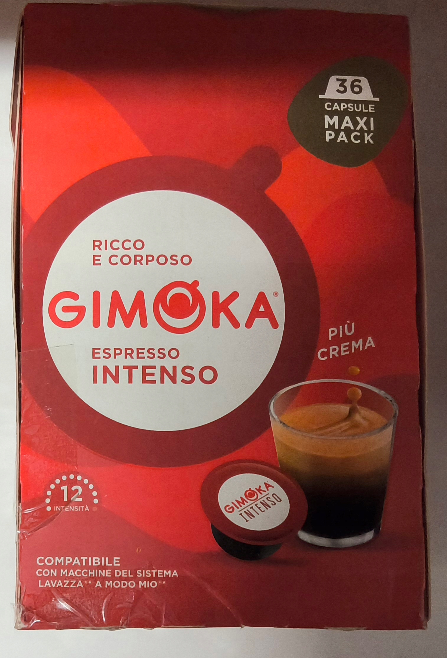 Kapsułki do kawy Intenso espresso, Gimoka 36 kapsułek, Defekt