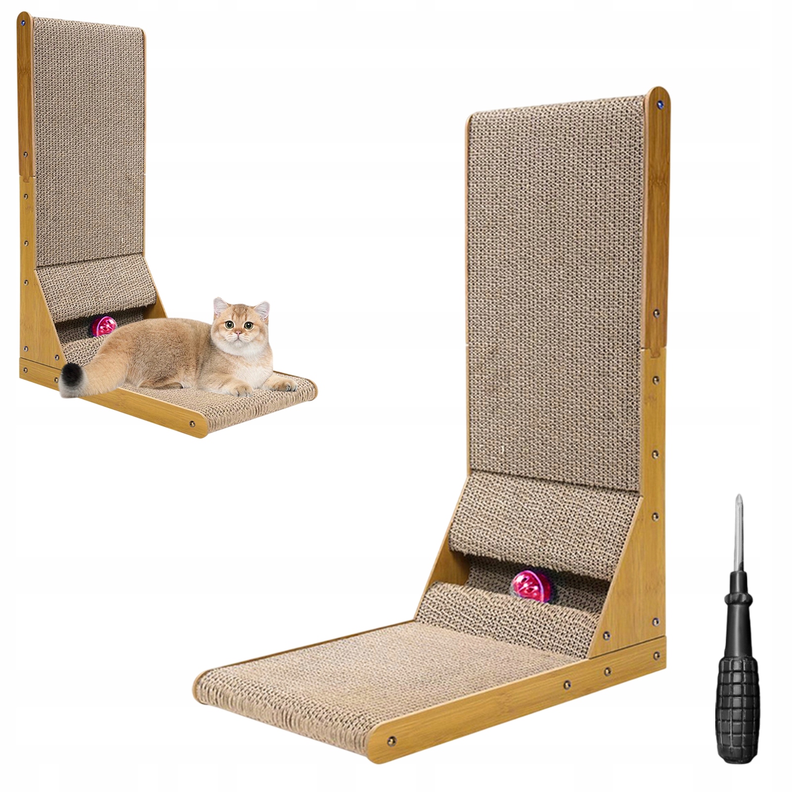 Levně Škrabadlo Pro Kočky 60 CM Hračka Karton L-podobný Ochraně Nábytku A Podlahy