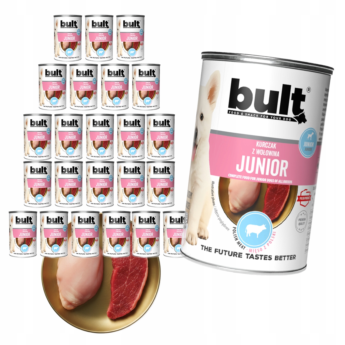 Levně Vlhké Krmivo Pro Psa Bult Junior kuře s hovězím masem pro štěňata 24x400g