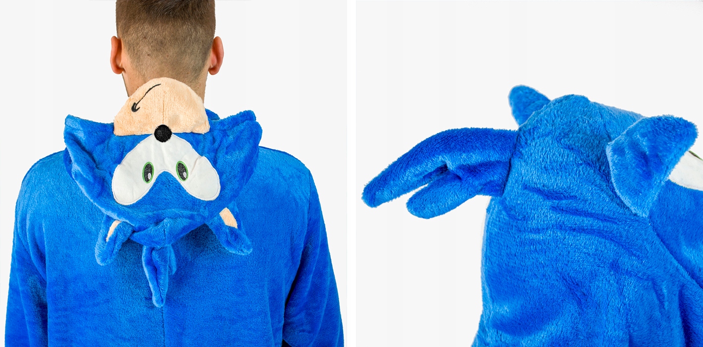 KOSTIUM PIŻAMA KIGURUMI ONESIE DRES PRZEBRANIE SONIC ROZMIAR S Rozmiar S