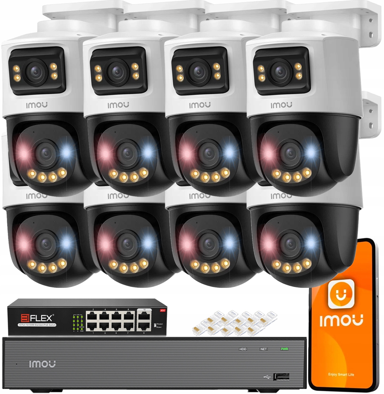 Sada monitorovacích kamier 6Mpx (3Mpx 3Mpx) 8x IPC-PS70FP-6M0 Imou Audio Led