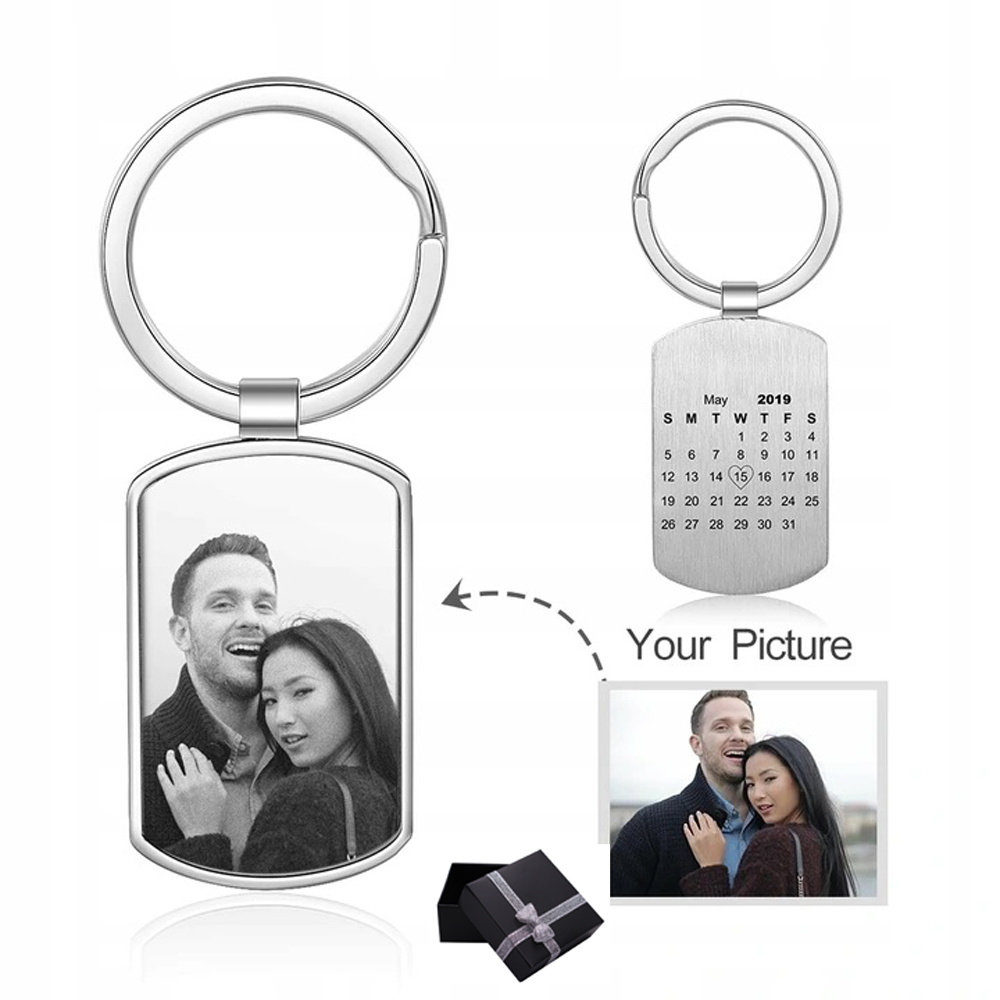 Přívěsek Na Klíče Kalendář Foto Nesmrtelný Gravírování