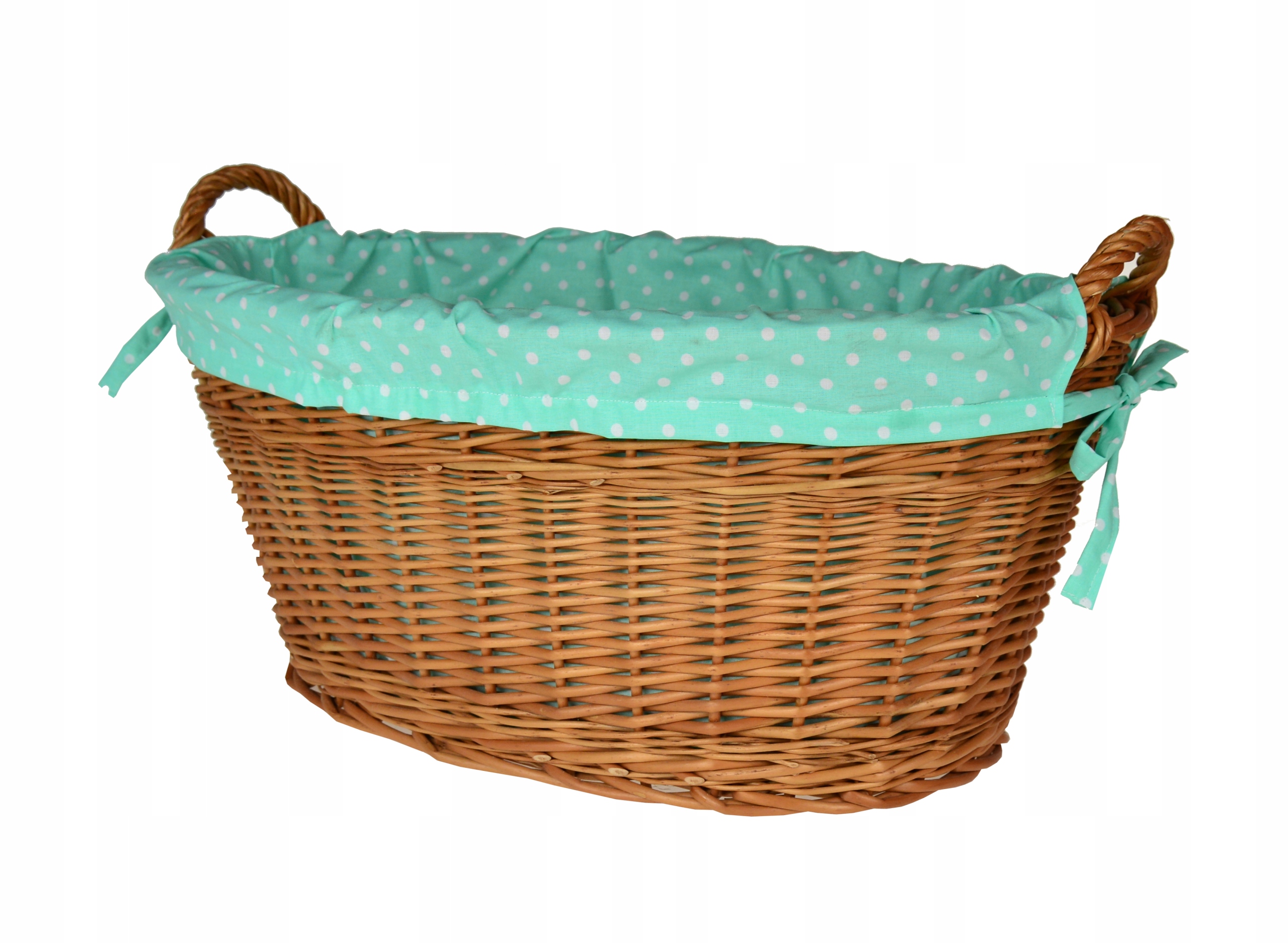 Wiklinowy KOSZ NA ZABAWKI BIELIZNĘ 60CM + WKŁAD