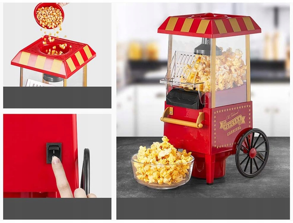 MASZYNA DO POPCORNU RETRO BEZ TŁUSZCZU URZĄDZENIE MASZYNKA DO POPCORNU Marka MatMay