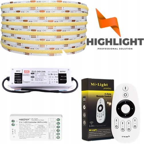 15m Sada led pások Cob+cct 16W 24V IP65HS Wi-Fi
