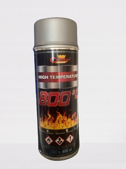 Farba Spray Lakier 400ml żaroodporna srebrny