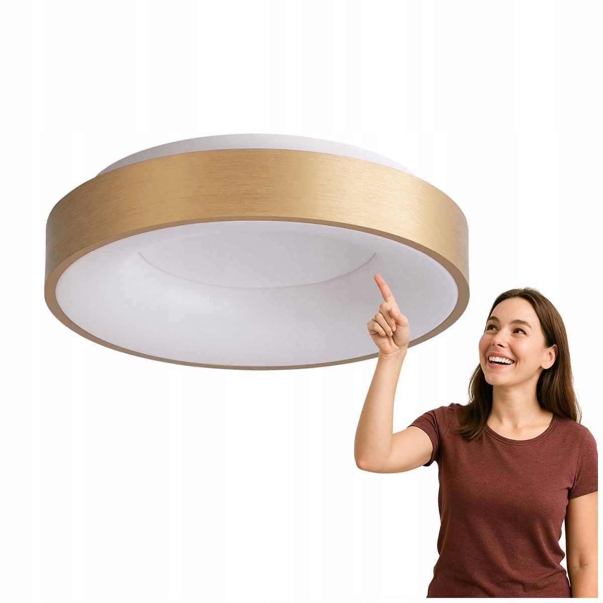 Stropné Svietidlo Moderný Giulia Led Zlatý 48 cm Italux