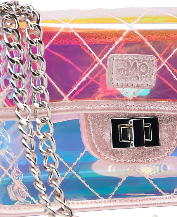 myMo Dámská kabelka přes rameno 12916800, růžová/modrá holografická