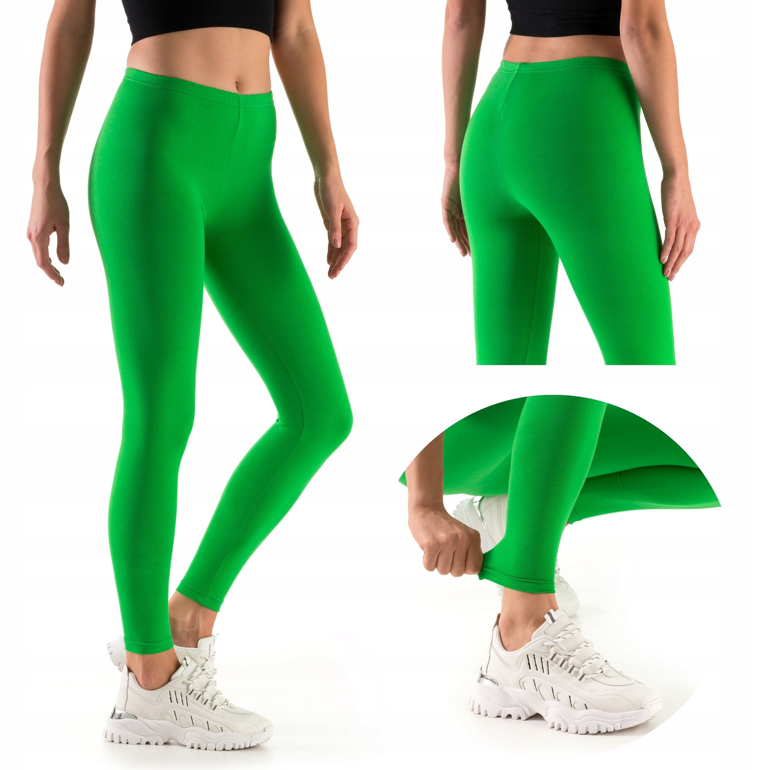 

Legginsy Damskie Bawełniane Długie Getry Zielone