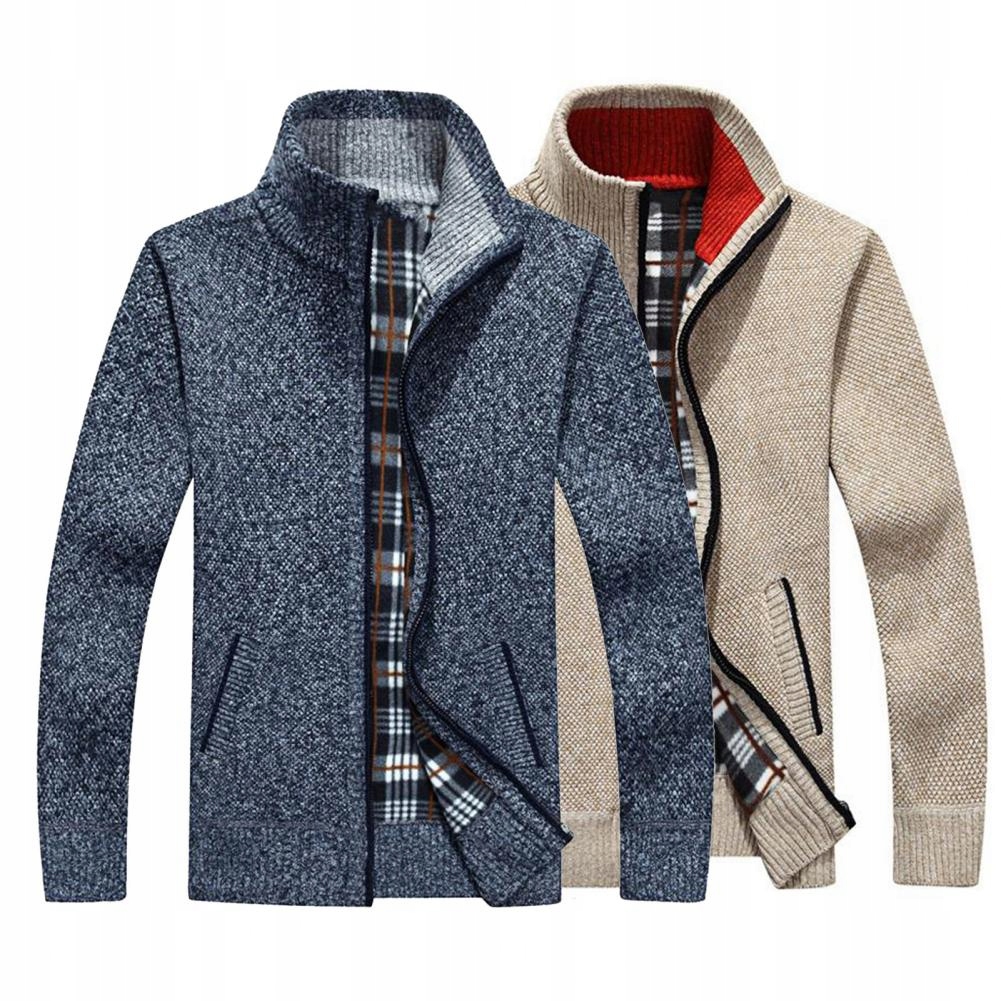 Men Coat Solid Color Zipper Autumn Winter Loose St Wzór dominujący aztecki