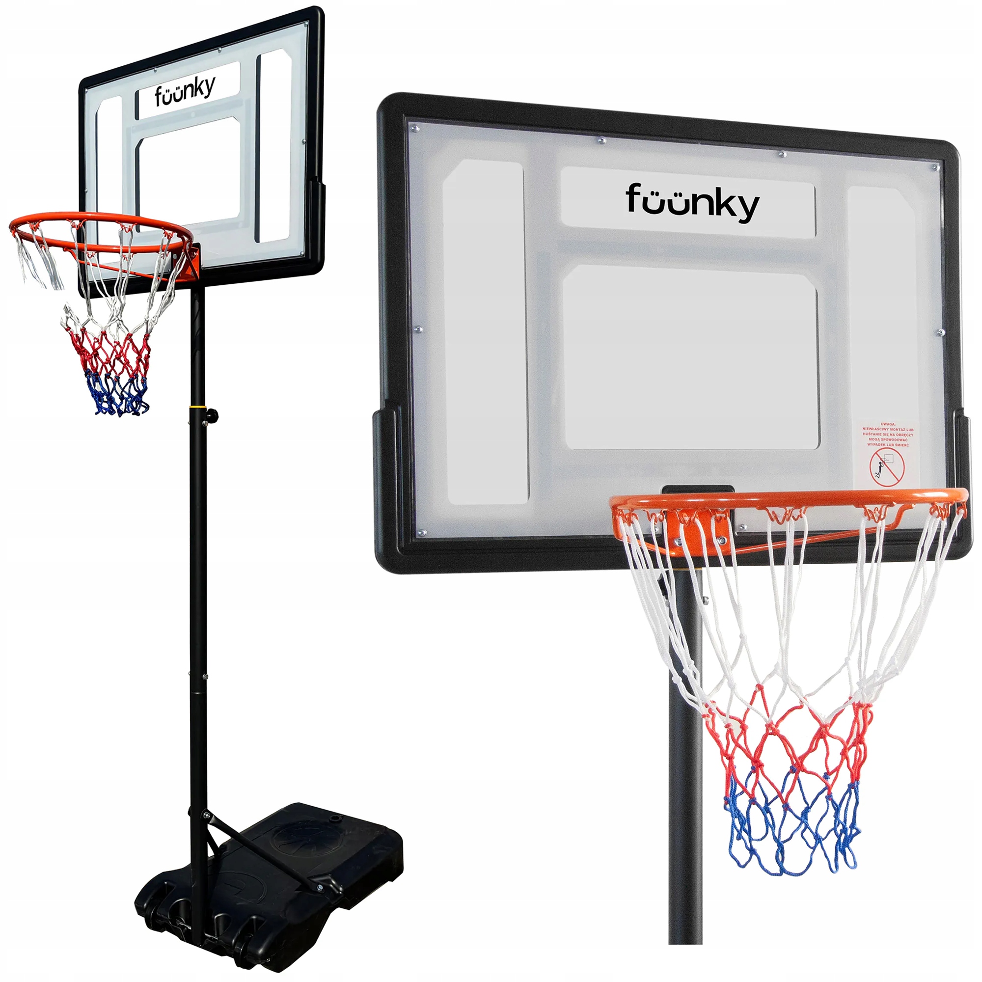 Kosz do Koszykówki Wolnostojący Dla Dziecka Mobilny Stabilny Tablica Obręcz
