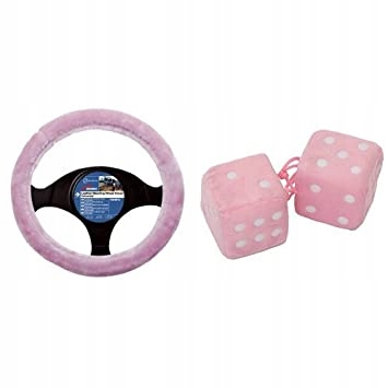 POKROWIEC + KOSTKI NA LUSTERKO SZYBĘ RÓŻOWY ZESTAW