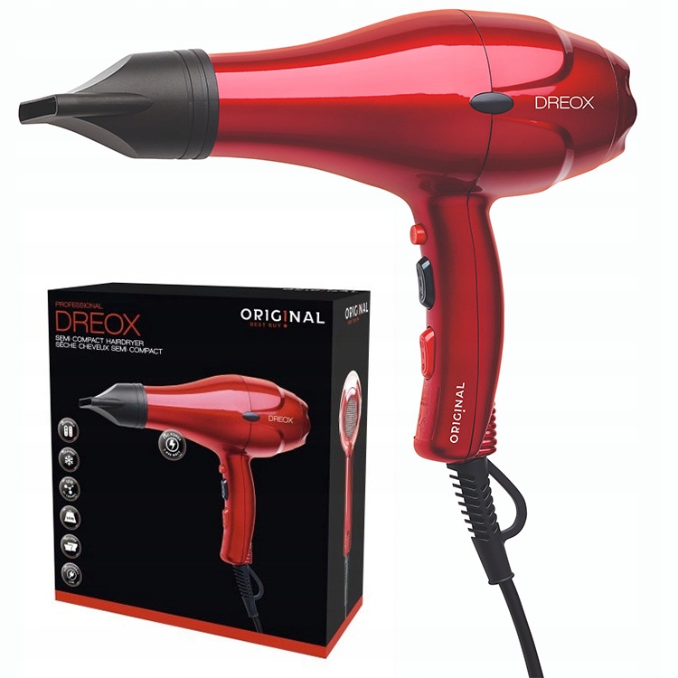 Obb Dreox Suszarka Do Włosów Z Jonizacją Metallic Red Czerwona 2000W