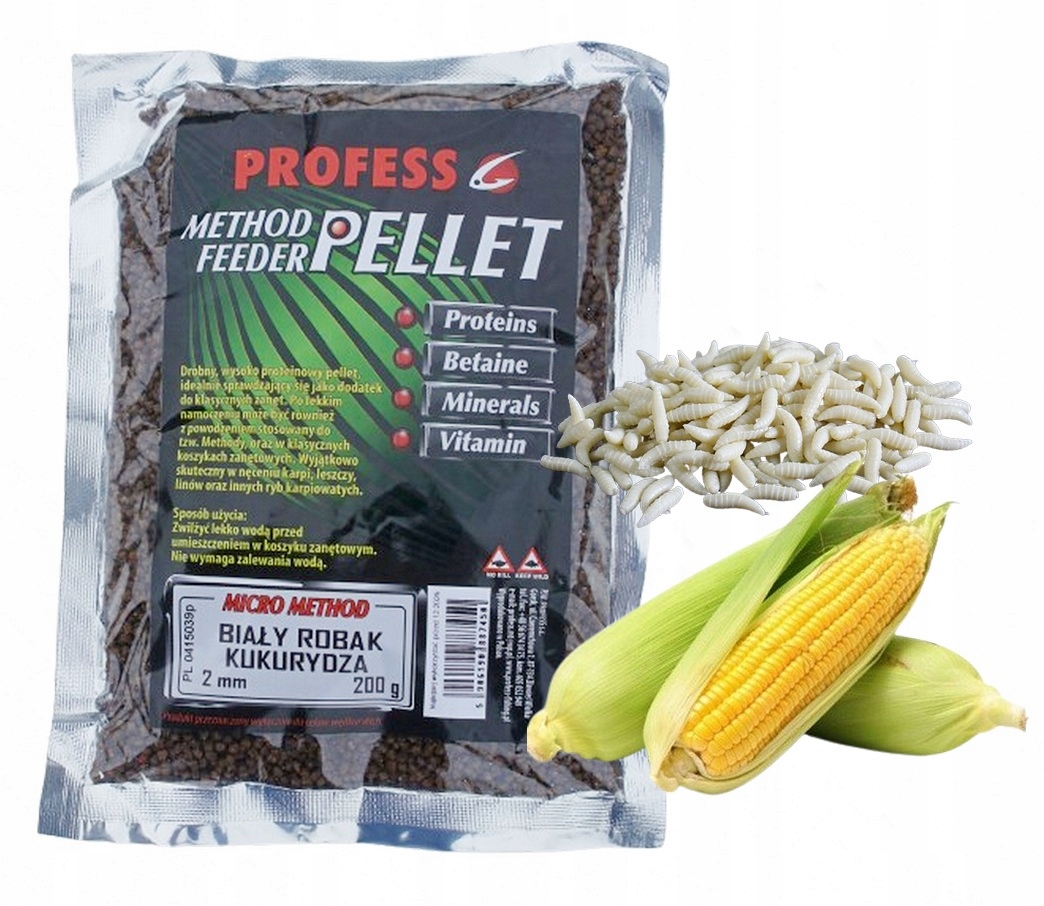 Pellet Biały Robak /kukurydza Micro Method Feeder 2mm Profess Karp Lin