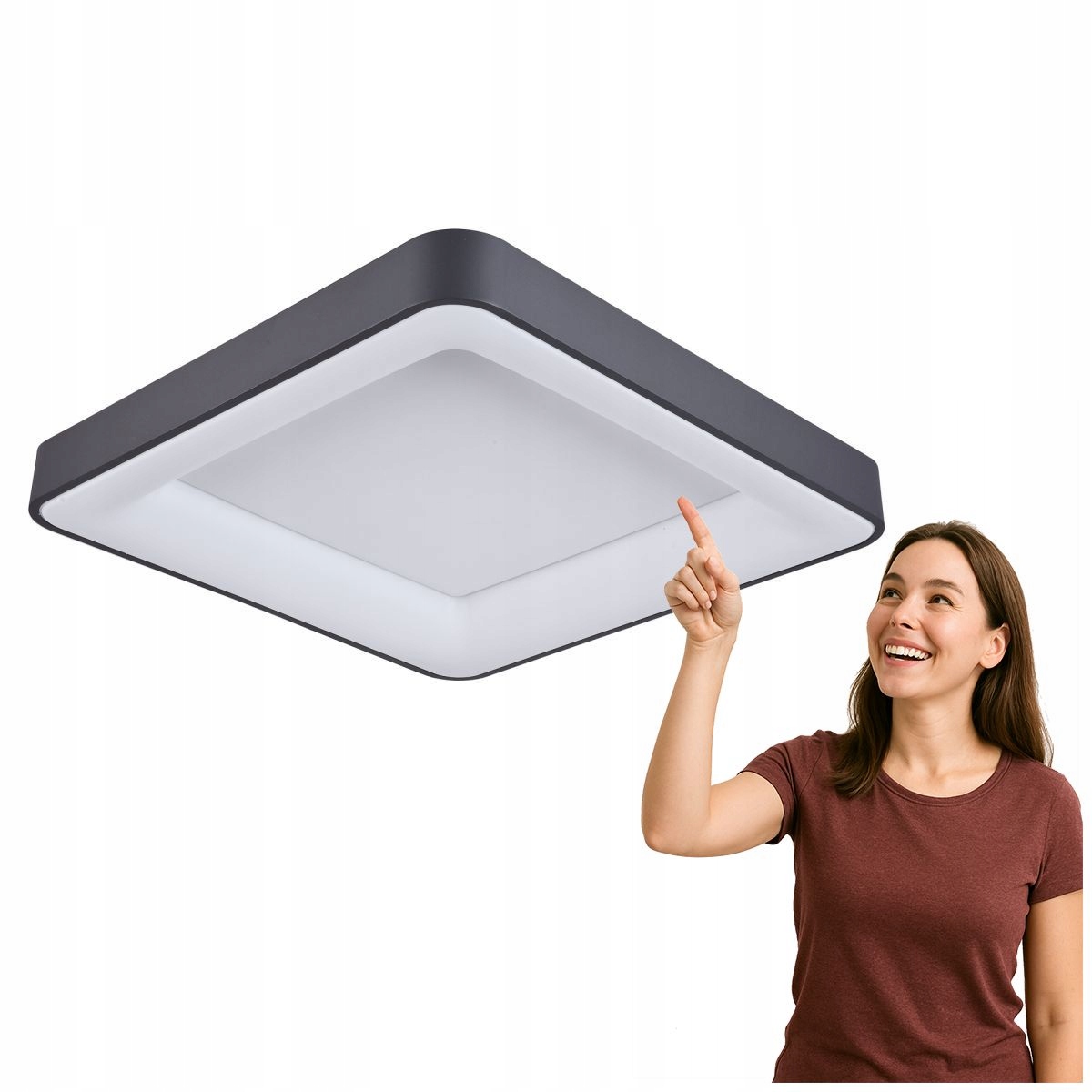 Led stropná lampa 50W Giacinto čierna do obývačky Italux