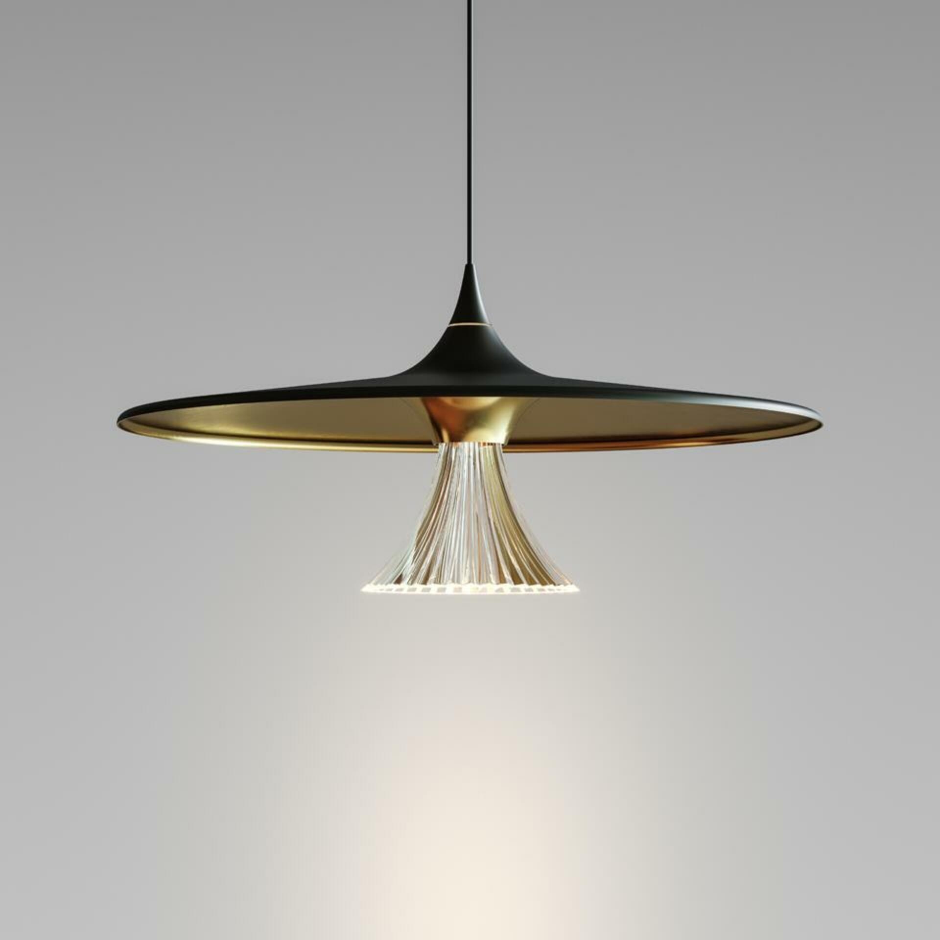 Artemide Ipno závesné svietidlo čierna/zlatá, Led 26W, priemer 62 cm
