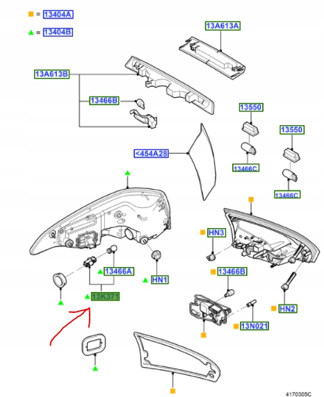 UCHWYT Z ZAROWKA TYLNA FORD KUGA Mk1 S MAX Mk1