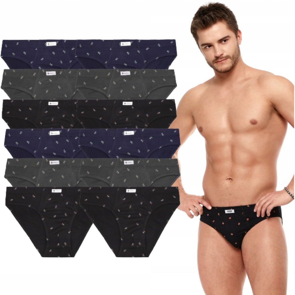 12x Pánské bavlněné Slipy 100% Bavlna Klasické kalhotky Moraj M