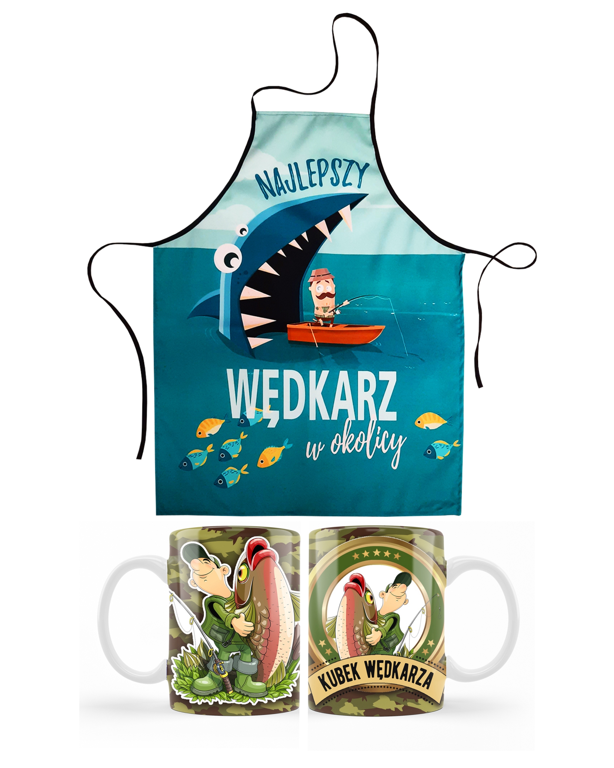 

Kubek i Fartuch Dla Wędkarza ryby Urodziny